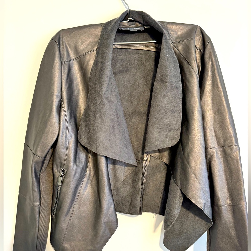 NEW gun metal gray faux leather jacket